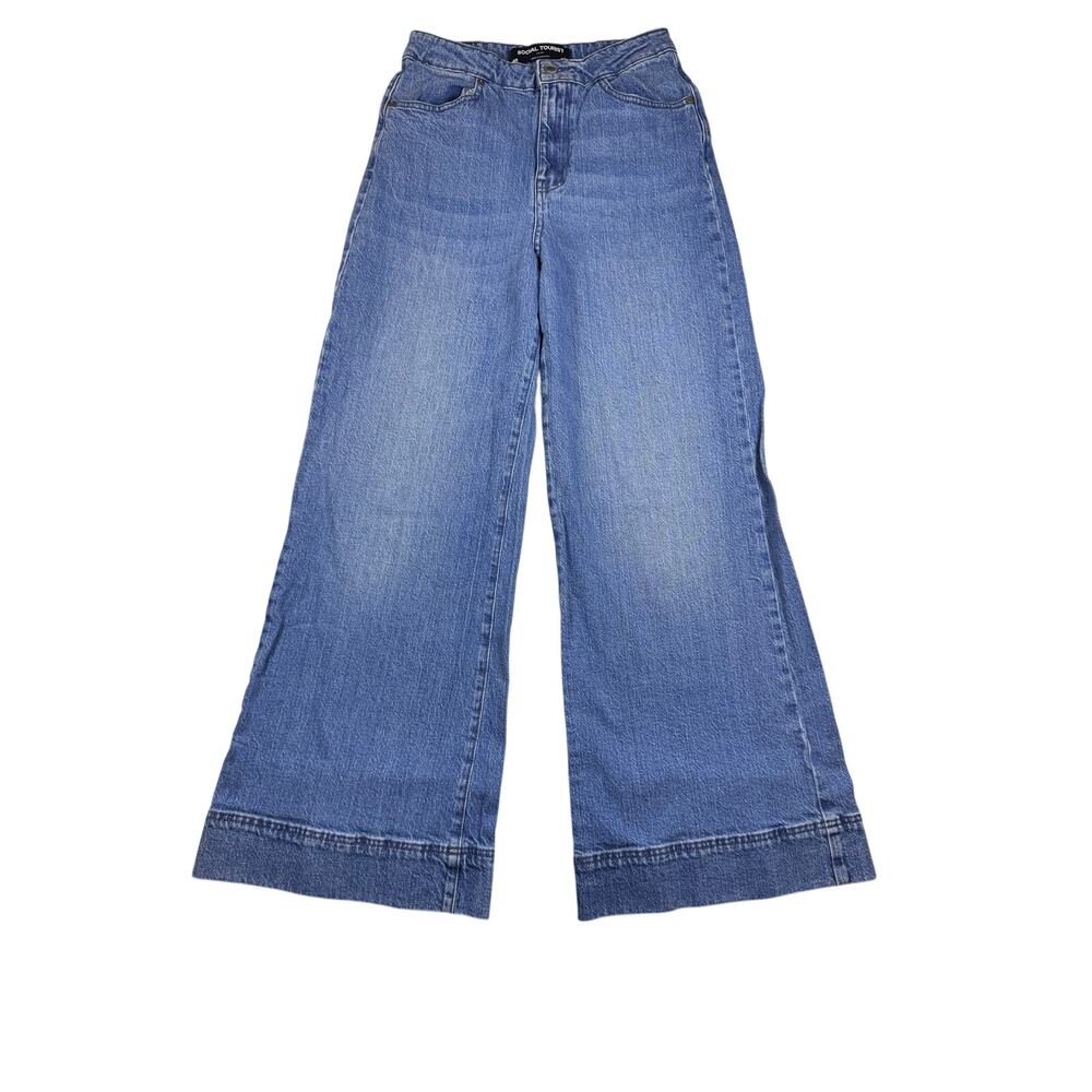 Social Tourist Ultra High Rise Wide Leg Jeans Womens 4R W27 Medium Wash Denim